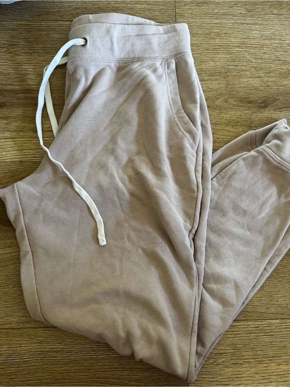 Women’s Neutral Blush Tan Sweatpant Joggers with Drawstring